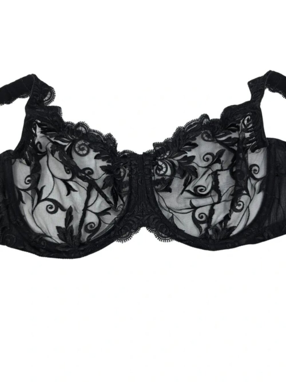 Soma Women's Black Lace Bra w. Underwire Size 36DD